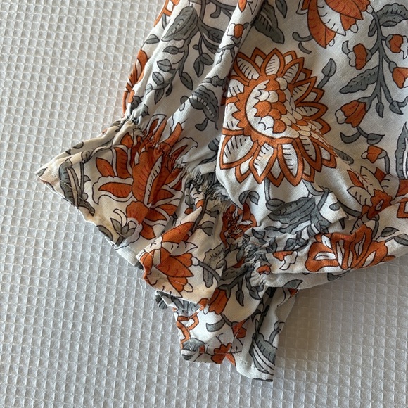 Rachel Zoe medium Floral Orange and Gray Women's Top - Picture 5 of 5